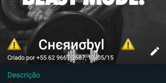 Imagem do grupo de WhatsApp Chernobyl