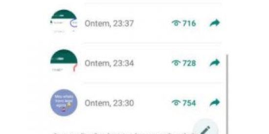 Imagem do grupo de WhatsApp divulgação vizualizações