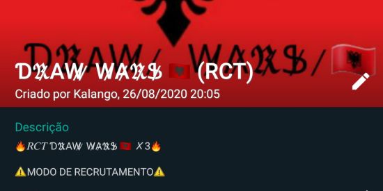 Imagem do grupo de WhatsApp DW RCT