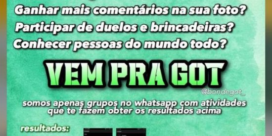 Imagem do grupo de WhatsApp "SEGUIDORES TODOS OS DIAS"✅