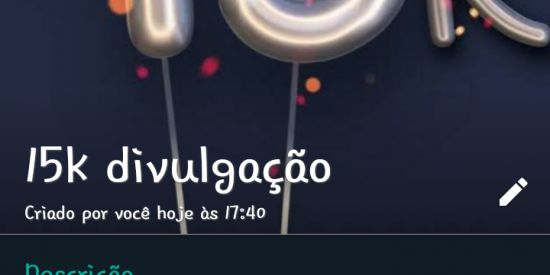 Imagem do grupo de WhatsApp 15k divulgação