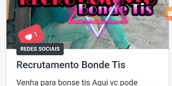 Imagem do grupo de WhatsApp "Recrutamento bonde tis"😁