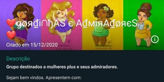 Imagem do grupo de WhatsApp Gordinhas e Admiradores