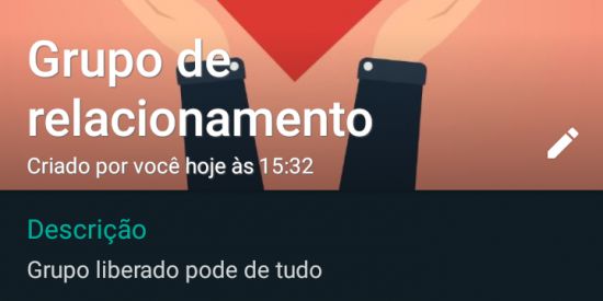 Imagem do grupo de WhatsApp Grupo de relacionamento