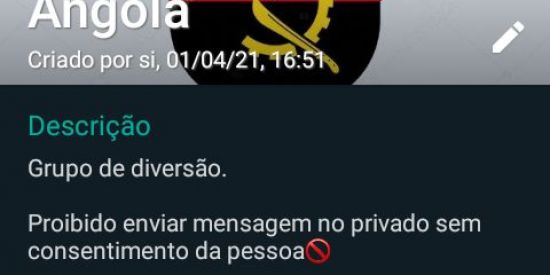 Imagem do grupo de WhatsApp Bengarosas de Angola