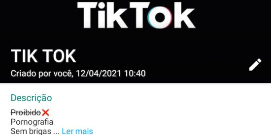 Imagem do grupo de WhatsApp Tik Tok