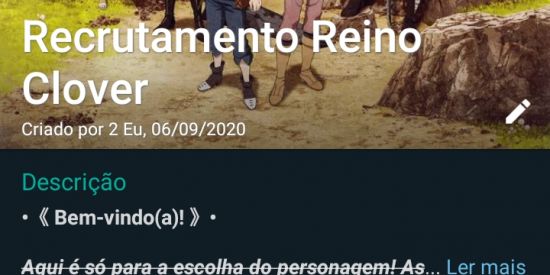 Imagem do grupo de WhatsApp RPG de clover