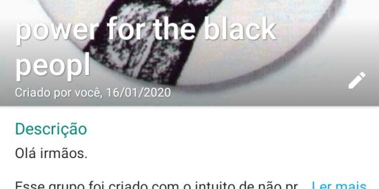 Imagem do grupo de WhatsApp Pretos no poder