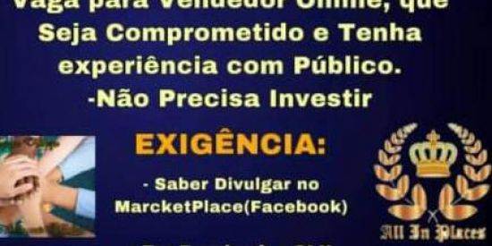 Imagem do grupo de WhatsApp Vagas para  vendedor on-📲