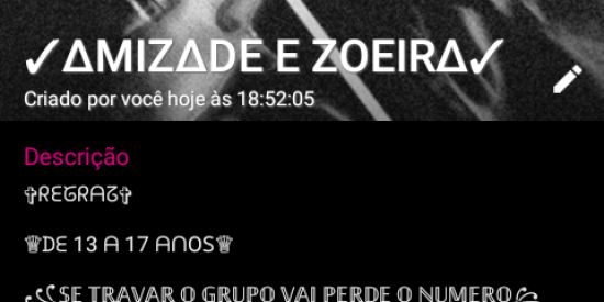 Imagem do grupo de WhatsApp ✔︎AMIZADE E ZOEIRA✔︎