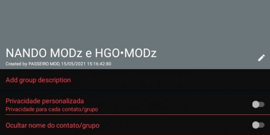 Imagem do grupo de WhatsApp MANDO MODz