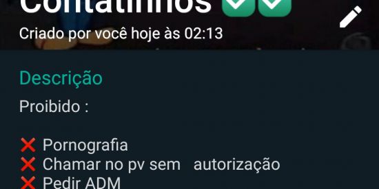 Imagem do grupo de WhatsApp Contatinhos ✅✅