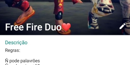 Imagem do grupo de WhatsApp Free Fire Duo❤