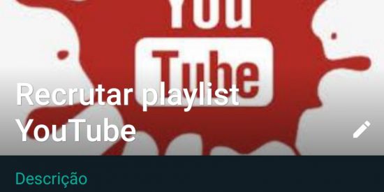 Imagem do grupo de WhatsApp Recruta playlist YouTube
