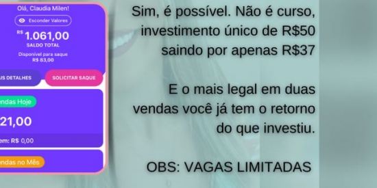 Imagem do grupo de WhatsApp Renda extra