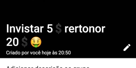 Imagem do grupo de WhatsApp Invistar 5💲rertonor 20💲🤑