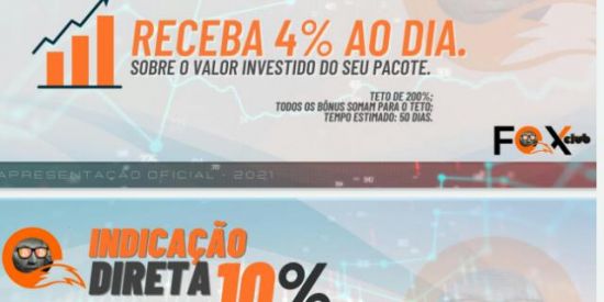 Imagem do grupo de WhatsApp FOX CLUB 4% 💥🤑
