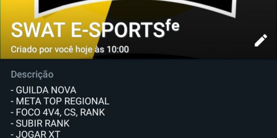 Imagem do grupo de WhatsApp SWAT E-SPORTS