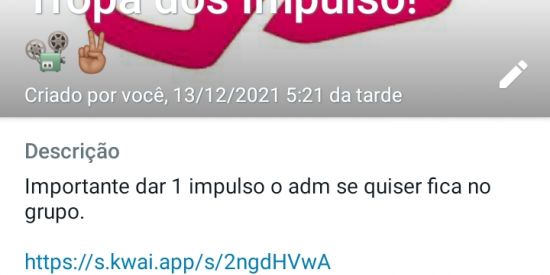 Imagem do grupo de WhatsApp Tropa dos Impulso! 📽️✌🏽