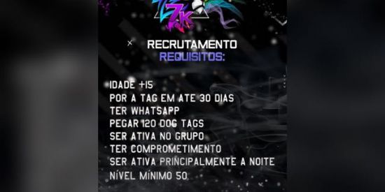 Imagem do grupo de WhatsApp RECRUTAMENTO da 7•k LIONS
