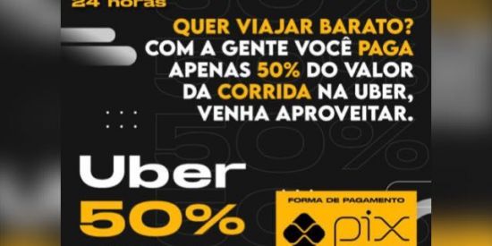 Imagem do grupo de WhatsApp Uber 50% off