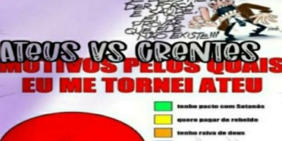 Imagem do grupo de WhatsApp Ateus vs Crentes