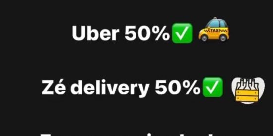 Imagem do grupo de WhatsApp Uber 50% Zé delivery 50%
