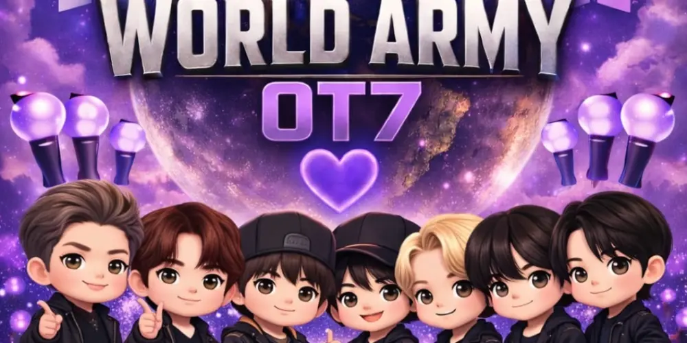 Imagem do grupo de WhatsApp 𝐖𝐎𝐑𝐋𝐃 𝐀𝐑𝐌𝐘 𝐎𝐓𝟕 💜
