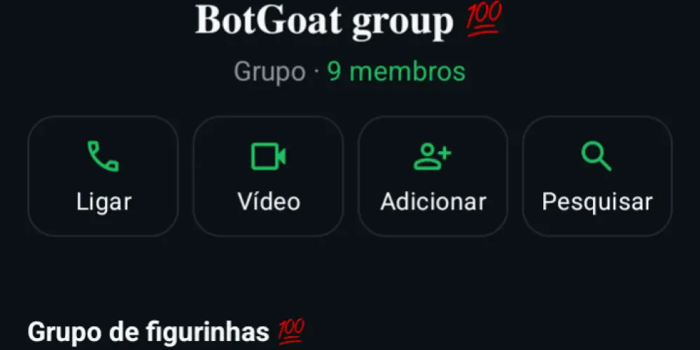Imagem do grupo de WhatsApp botGoat group
