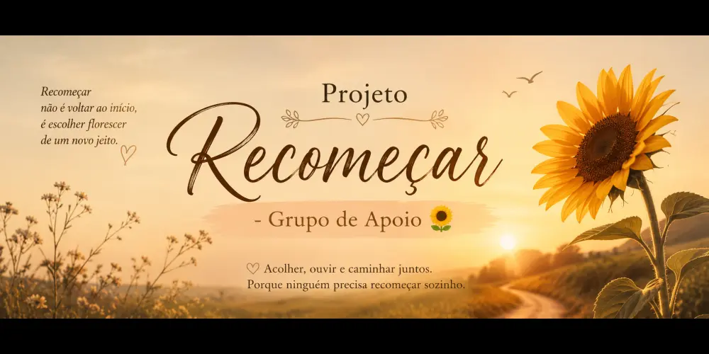 Imagem do grupo de WhatsApp 𝘙𝘦𝘤𝘰𝘮𝘦ç𝘢𝘳 - 𝘎𝘳𝘶𝘱𝘰 𝘥𝘦 𝘈𝘱𝘰𝘪𝘰 🌻