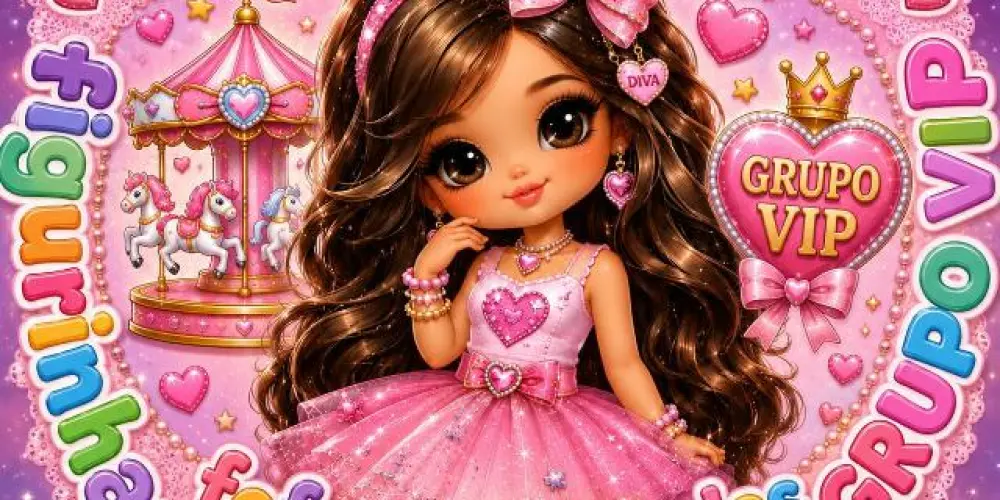 Imagem do grupo de WhatsApp Carrossel das figurinhas fofas e delicadas OFC da Thaty grupo Vip