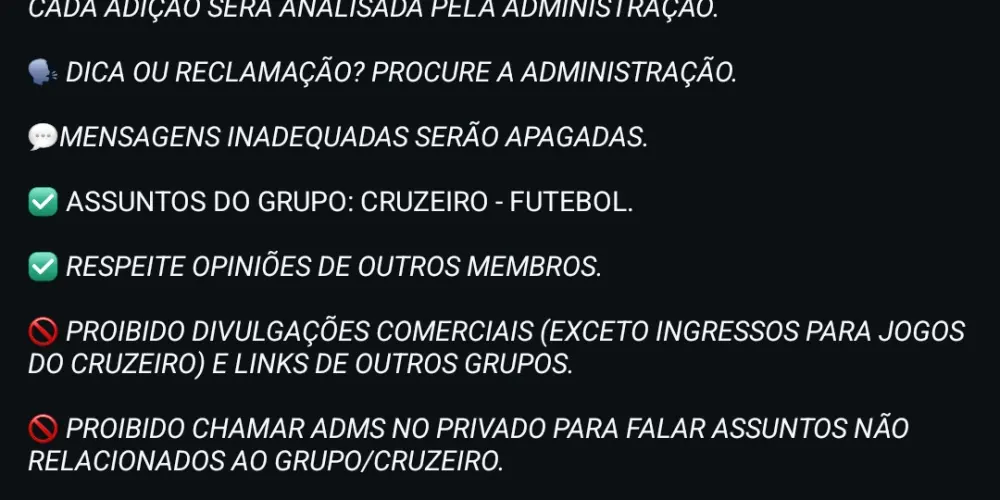 Imagem do grupo de WhatsApp Cruzeiro Sport