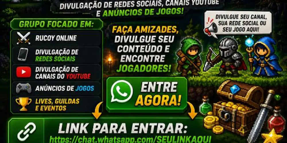 Imagem do grupo de WhatsApp 🚀 DIVULGAÇÃO, REDES SOCIAIS E JOGOS! 🎮🔥 📢