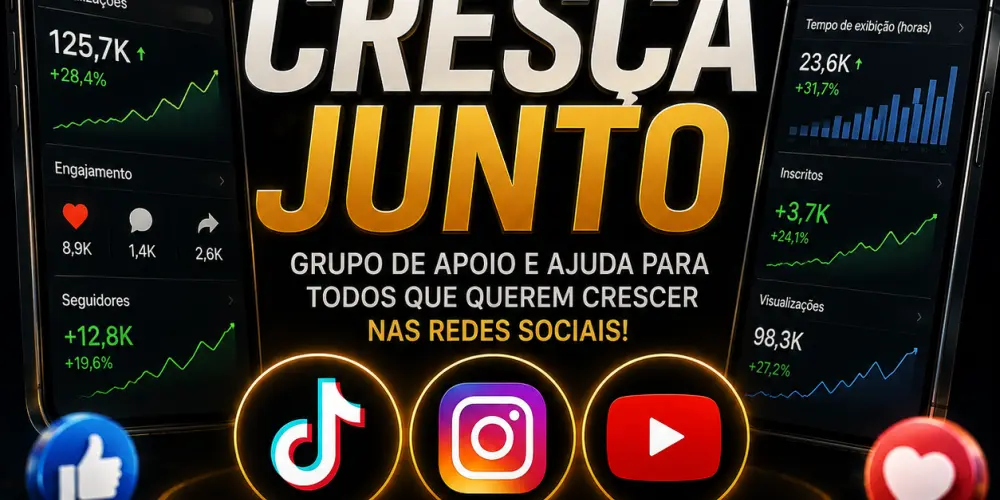 Imagem do grupo de WhatsApp Engajamento Rede Social (Youtube, Instagram e Tiktok)
