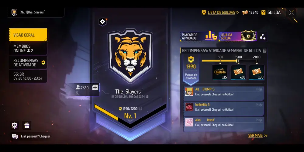 Imagem do grupo de WhatsApp Guilda de ff