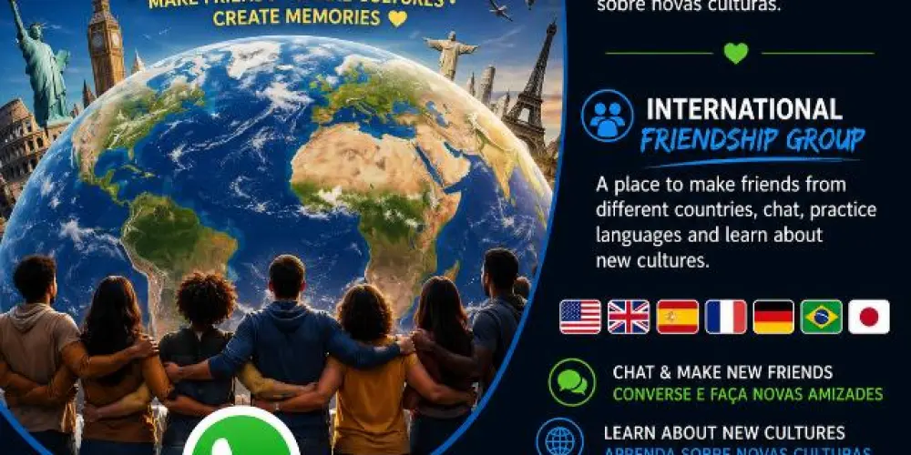 Imagem do grupo de WhatsApp 🌍 International Friends | Amigos Sem Fronteiras 🌍