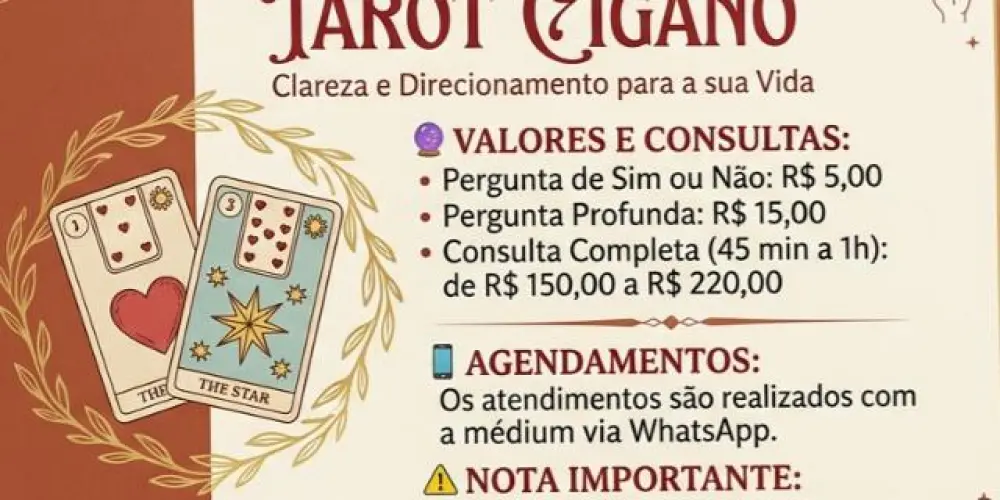 Imagem do grupo de WhatsApp Leitura de Tarô!