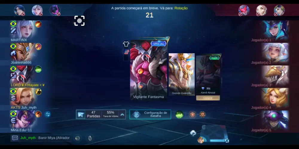 Imagem do grupo de WhatsApp MOBILE LEGENDS E OUTROS MOBAS