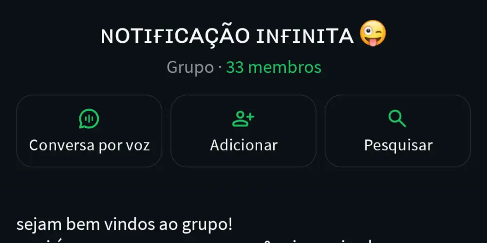 Imagem do grupo de WhatsApp Notificação infinita