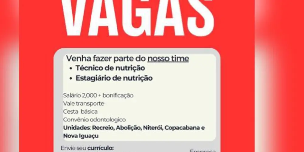 Imagem do grupo de WhatsApp Nutrição RJ  Vagas e estágios