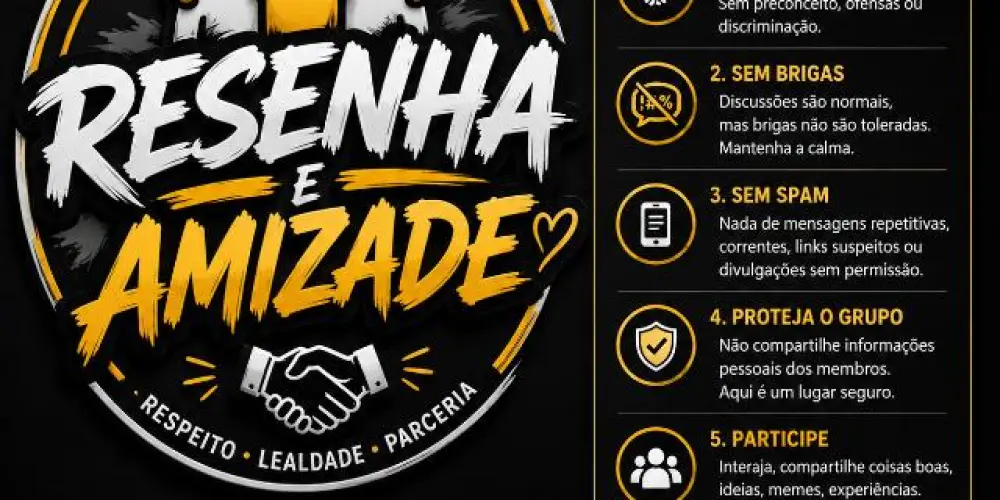 Imagem do grupo de WhatsApp Resenha e amizade 🙌