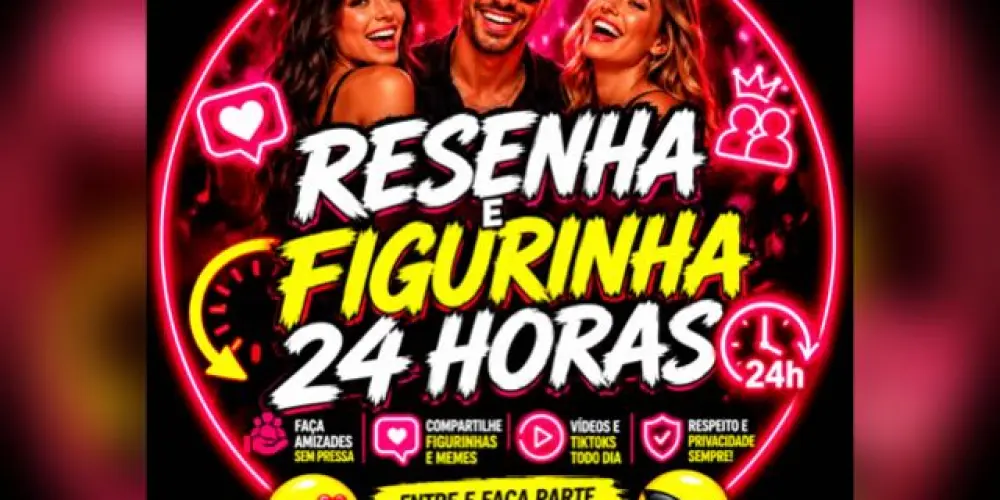 Imagem do grupo de WhatsApp Resenha & Figurinha 24hs 🤪💋