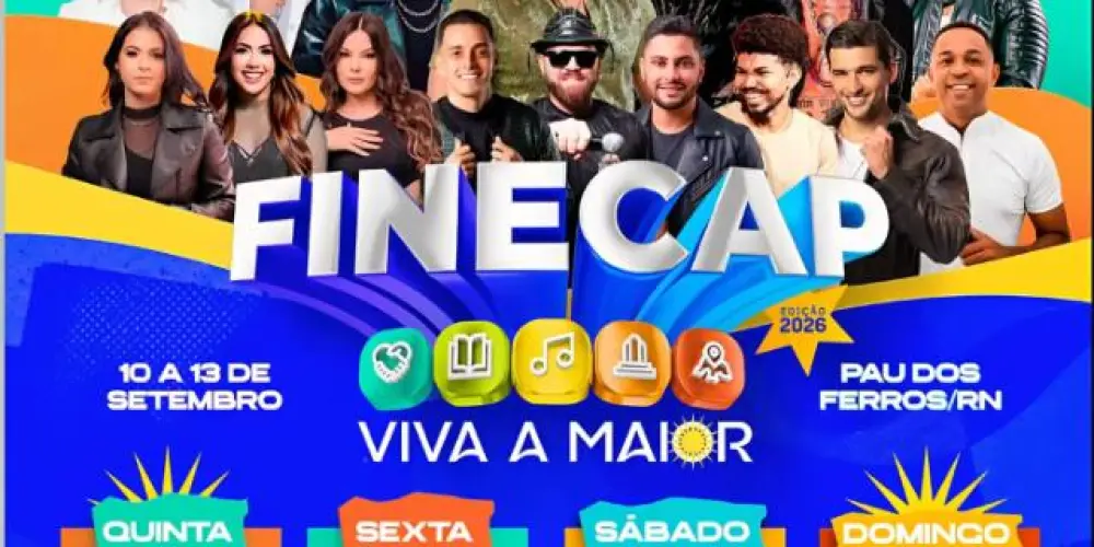 Imagem do grupo de WhatsApp resenha FINECAP 2026 📍💥