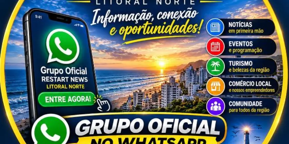 Imagem do grupo de WhatsApp Restart News Informações litoral Norte