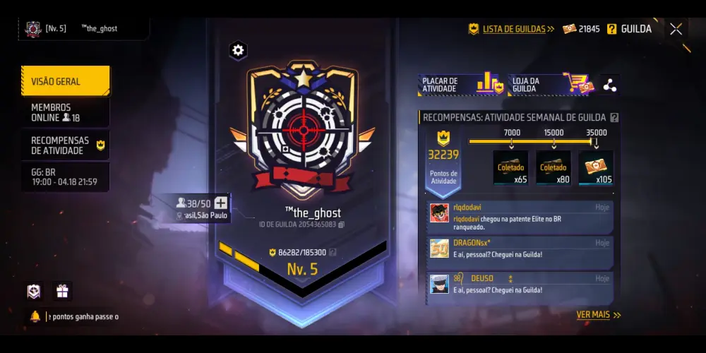 Imagem do grupo de WhatsApp The ghost