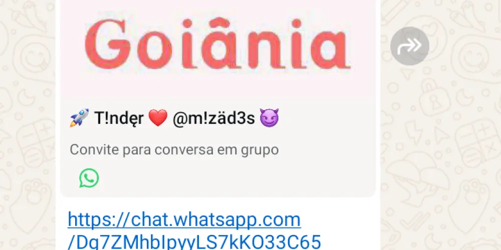 Imagem do grupo de WhatsApp Tinder Goiânia