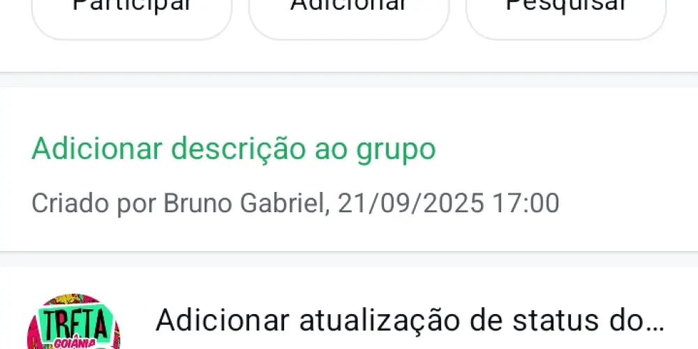 Imagem do grupo de WhatsApp Treta de Goiânia