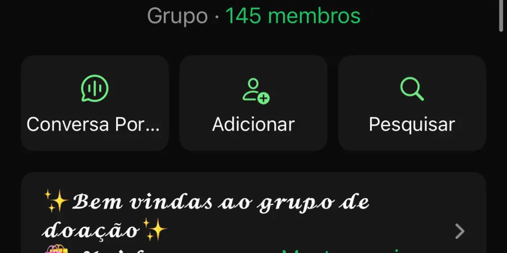 Imagem do grupo de WhatsApp Unidas para o Bem