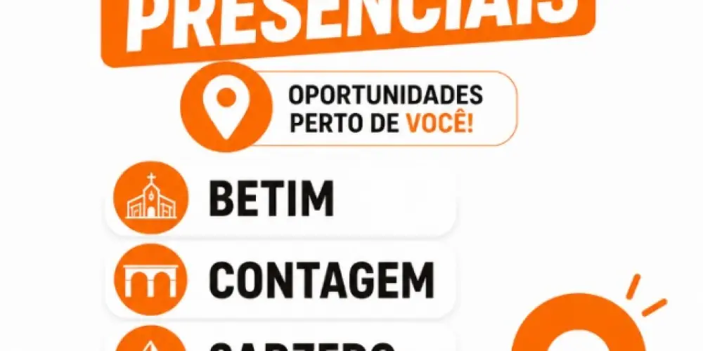 Imagem do grupo de WhatsApp Vagas Presenciais em  Betim, Contagem, Sarzedo, Ibirité- MG