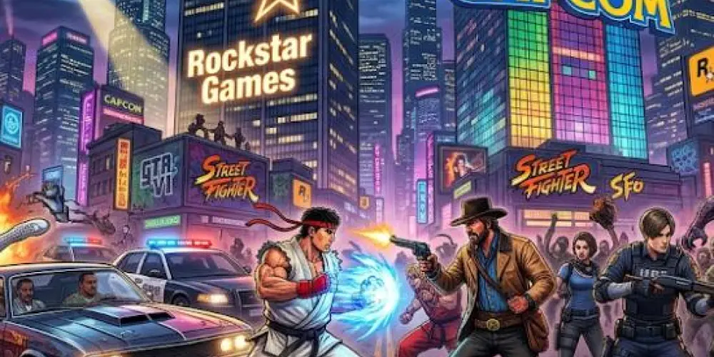 Imagem do grupo de WhatsApp vamos resenha ao ponto de encontro definitivo dos fãs da Rockstar e da Capcom! Se você é apaixonado